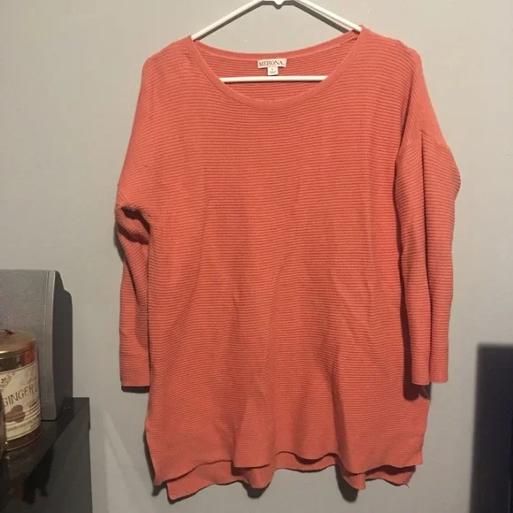 [Merona] $1 BUNDLE Coral Ribbed Top - Picture 2 of 6
